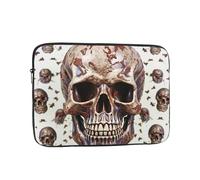 Skull on White Background Laptop Case 15 inch, Shockproof Protective Computer Sleeve Cover Water Resistant Laptop Bag Carrying Tablet Cover Briefcase Handbags Gifts for Men Women