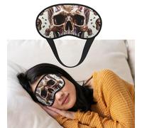 Skull on White Background Sleep Mask for Women Men Blackout Eye Masks for Sleeping Blindfold Sleep Mask Side Sleeper Eye Cover for Meditation Light Blocking Travel Essentials