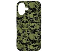 Skull Pattern - Green Distressed Skulls Case for iPhone 17
