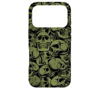 Skull Pattern - Green Distressed Skulls Case for iPhone 17 Pro