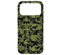 Skull Pattern - Green Distressed Skulls Case for iPhone 17 Pro Max