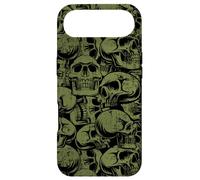 Skull Pattern - Green Distressed Skulls Case for iPhone Air