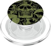 Skull Pattern - Green Distressed Skulls PopSockets PopGrip for MagSafe