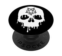 Skull & Pentagram Goth Kids Spooky Satanist Halloween Horror PopSockets Swappable PopGrip