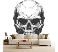 Skull Photo Wallpaper 500 x 280 CM, 3D White Non-Woven Mural, Bedroom Matte Wall Paper Poster, Living Room Waterproof Large Wall Murals, TV Background Wallpaper