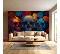 Skull Photo Wallpaper Peel and Stick Gothic 3D Wall Murals 150 x 105 cm | Peel and Stick Photo Wallpaper, Waterproof Large Photo Wallpaper for Living Room Bedroom Dormitory Hotel TV Background Wall