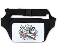 Skull Pilot Retro Airplane Plane Cute Art Waist Bag Fanny Pack White