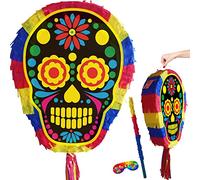 Skull Pinata with stick and blindfold