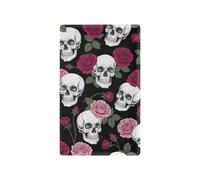 Skull Pink Rose Black Decorative Blank Wall Plate, 4.53 x 2.76 Inches, PC Outlet Cover for Unused Switches