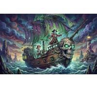 Skull Pirate Captain 1000 Piece Jigsaw Puzzle,Premium Cardboard,Gift Idea,Stress Relief,Impossible Challenge,Educational Toy,Home Wall Decor,Adults & Kids 14+ 52x38cm