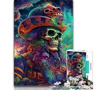 Skull Pirate Captain 1000 Piece Jigsaw Puzzles for Adults,Stress Reliever Difficult Challenge Deal As Gifts for The Whole Family (50x75cm)