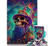 Skull Pirate Captain Puzzles for Adults Teens 1000pc Puzzle,Help The Brain Exercise Addictive Toys to Cultivate Patience Parent-child Interaction (75x50cm)
