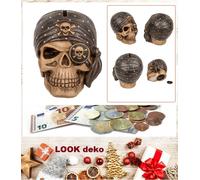 Skull Pirate Piggy Bank Pirate Treasures Polyresin Dimensions approx. 12x11x11cm