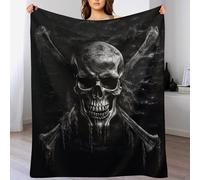 Skull Pirate Plush Blanket Fleece Throw Blanket 3D Bedroom Decor for Couch Bed Sofa Blanket for Kids Teen Young Boys Girls, Fuzzy Blanket（150×200cm）