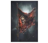 Skull Pirate Puzzles 1000 Pieces Wooden Jigsaw Puzzle for Adults Brain Exercise Challenge Game Gift for Kids Children Jigsaws 78×53cm