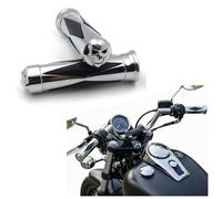 SKULL PIVOT Universal Fits Chrome Skull Diamon Hand Grips 1" Compatible with H-D Sportster Dyna Softail Bobber Chopper