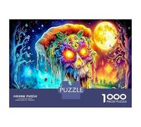 Skull Pizza Challenging 1000 Piece Jigsaw Puzzle, Food And Bones Decorative Game Gifts for Families And Boys Girls 38x26cm/1000pcs