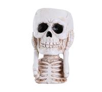 Skull Planter Gothic Plant Pot - Spooky Skeleton Flower Basin, Built-in Drainage Holes, Eco-Friendly Resin | Goth Home Decor Bowl for Succulents Cacti Candy Dish Halloween Party Table Centerpiece