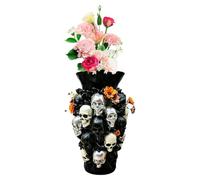Skull Planter - Resin Scary Tall Table Decor | Halloween Planter Gothic Vase Skull Decor | Skeletal Head Plant Pot Flower Vase For Home Living Room Kitchen Bathroom Office Haunted House Yard Patio
