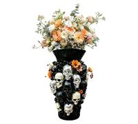 Skull Planter | Scary Gothic Tall Container | Halloween Plant Pot Skull Home Decoration | For Home Bedroom Bathroom Dining Table Desk Haunted House Garden Yard Party Holiday