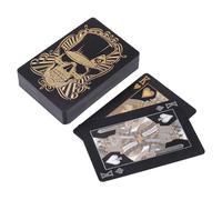 Skull Playing Cards, Black Playing Cards | Skull Embossed Poker Cards Deck | Flexible Foil Playing Cards come with Storage Box for Texas Holdem Poker Go Fish