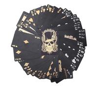 Skull Poker Cards - Widely Use Black PVC, Waterproof Aluminum Foil Pack | Unique Card Set For Night Out, Go Fishing, Game Of Tricks, Family Gathering