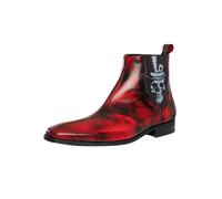 Skull Polished Leather Chelsea Boots Red 7 UK
