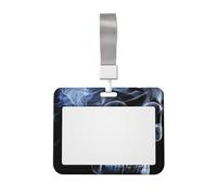 Skull Printed ID Badge Holder with Lanyard, Clear Plastic Badge Holder for Work, School, Hospital, Security - Water Resistant & Dirt Proof