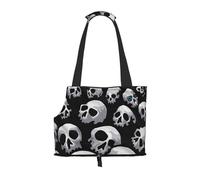 Skull Printed Pet Tote Bag -Travel Pet Puppy Dog Carrier Backpack Tote Shoulder Bag For Subway/Shopping/Hiking/Traveling