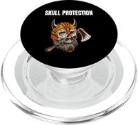 Skull Protection Viking Helmet Humor Norse Battle Vibe PopSockets PopGrip for MagSafe