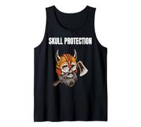Skull Protection Viking Helmet Humor Norse Battle Vibe Tank Top
