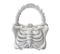 Skull Purse Rib Cage Shape, Skeleton Purse for Halloween Gothic, Purse Punk Rock with Design, Halloween Bag for Travel Bottle, Make-up, Girls, Party Events, 24 × 29 × 13 cm, see description, See