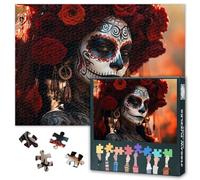 Skull Puzzles for Adults 1000 Pieces, Skeleton to Honor the Dead in Mexico 1000 Pieces Jigsaw Puzzle, Difficult Impossible Challenges Puzzles, 19.5 x 27.5 Inch