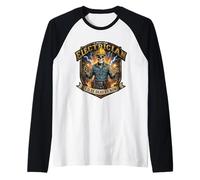 Skull Quote Vintage Lightning GraphicFunny Raglan Baseball Tee