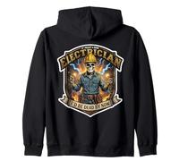 Skull Quote Vintage Lightning GraphicFunny Zip Hoodie