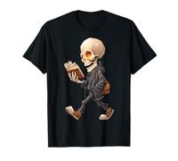 Skull Reading Book Wandering Graphic Illustration Skull T-Shirt