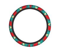 Skull Red Printed Steering Wheel Cover Elastic Stretch Car Wheel Wrap Breathable Non-Slip Steering Wheel Protector for Car Truck SUV