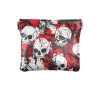 Skull Red Terrible Fashion Women Leather Coin Purse Decorative Card Key Organizers for Women de Tela para Mujer