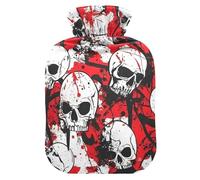 Skull Red Terrible hot-Water Bottle with Soft Cover, 2L Warm Compress for Sore Muscle, Sore Muscle, Sore Muscle