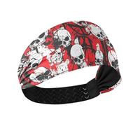 Skull Red Terrible no slip women's headbands Elastic hair for Yoga washing face basketball Gym