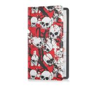 Skull Red Terrible Pu Leather Car Registration and Insurance Card Holder Essential Wallet Case for Driver License, Cards & Essential Documents