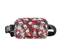Skull Red Terrible Stylish Fanny Pack Waist Bag for Women Men Multipurpose Zipper Fanny Pack Sling Bag with Adjustable Strap for Travel Vacation Running