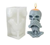 Skull Resin Mold, Skull Ice Block Mold | Hear See Speak No Evil 3D Skull Statue Making Tool | Collectible Figures Home Decor Accents Mold, Festival Art Craft Candle Making Tool for, Epoxy Resin