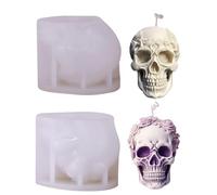 Skull Resin Mould - 3D Rose Skull Silicone Casting Mould | Halloween Candle Mould Epoxy Resin | Soft Ceramic Decoration | Craft Accessories Crafts