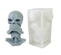 Skull Resin Mould, Skull Ice Block Mould | See Speak Hear No Novile 3D Skull Figurine Feeking Tool | Handcrafted Candle Making Epoxy Resin Mould Which