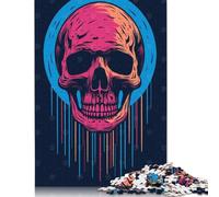 Skull Retro Halloween Puzzle Family Fun 100% Recycled Cardboard Jigsaw Puzzle for Kids And Adults Age 12 Years Up 500pcs (52x38cm)