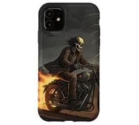 Skull Rider in Storm with Trails of Fire Case for iPhone 11