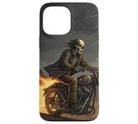 Skull Rider in Storm with Trails of Fire Case for iPhone 13 Pro Max