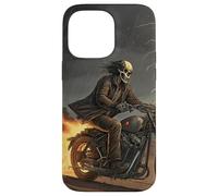 Skull Rider in Storm with Trails of Fire Case for iPhone 14 Pro Max