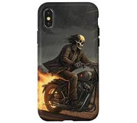 Skull Rider in Storm with Trails of Fire Case for iPhone X/XS